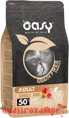 Oasy Dog Grain Free Adult Small Mini Agnello 800 gr Crocchette Per Cani
