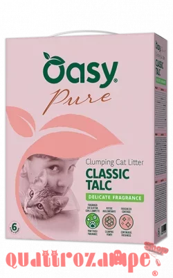 Oasy Lettiera Pure Classic Talco 10 LT Agglomerante Profumata al Talco Per Gatti
