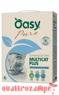 Oasy Lettiera Pure Multicat Plus 6 LT Agglomerante Ideale Con Più Gatti
