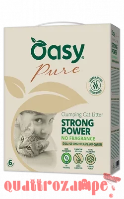Oasy Lettiera Pure Strong Power No Fragance 10  LTAgglomerante Senza Profumazione Per Gatti