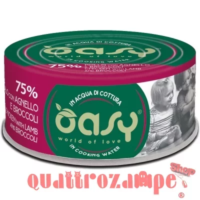 Oasy More Love Pollo Agnello Broccoli Lattina 70 gr Per Gatti