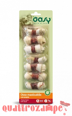 Oasy Snack Osso Masticabile Con Anatra Taglia S 85 Gr 1 conf 7 Ossi