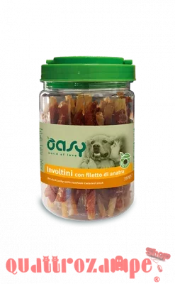 Oasy Snack Involtini con Filetti di Anatra 350 g per Cani