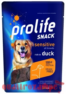 Prolife Snack Sensitive Grain Free Anatra 90 Gr Premi Cane