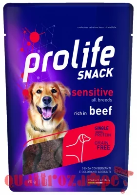 Prolife Snack Sensitive Grain Free Manzo 90 Gr Premi Cane