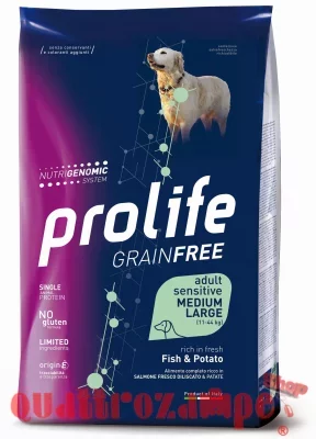 Prolife Dog Sensitive Medium Large Adult Pesce e Patate 10 kg (Fish) Grain Free