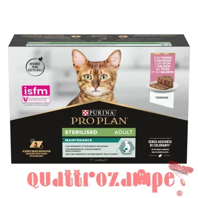 Purina Pro Plan Cat Adult Sterilised Maintenance Lattina 12X85 Gr Terrine Con Tonno e Salmone