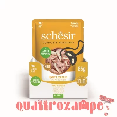 Schesir Complete Tonnetto con Pollo 85 gr Jelly Bustina Umido Per Gatti