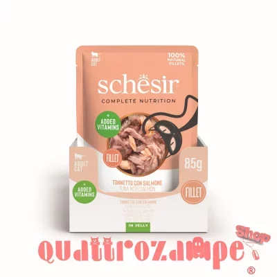 Schesir Complete Tonnetto con Salmone 85 gr Jelly Bustina Umido Per Gatti