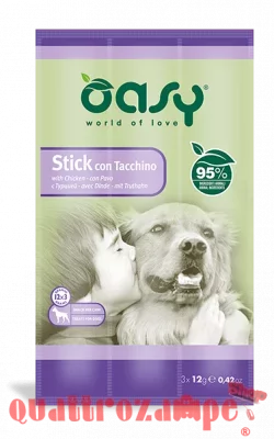 Snack Dog Oasy Stick 3 x 12 gr Tacchino Per Cane