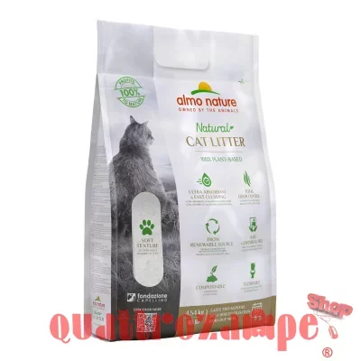 Almo Nature Cat Litter 4,54 kg Soft Texture Lettiera Agglomerante Vegetale Per Gatti