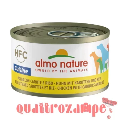Almo Nature HFC DOG Cuisine Pollo Con Carote e Riso 95 gr Umido Cane