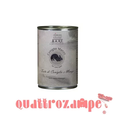 Barf Dr. Clauder's Trito Coniglio e Manzo 200 gr Umido Per Cane e Gatto