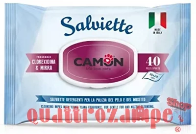 Camon 40 Salviette Detergenti Mirra Clorexidina Per Pelo E Musetto