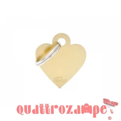 My Family Medaglietta Incisa Basic Chrome Cuore Piccolo Dorato
