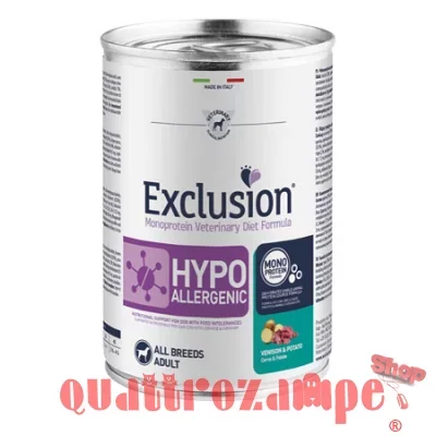 Exclusion Diet Hypoallergenic Cervo e Patate 400 gr Venison Barattolo Umido Per Cane