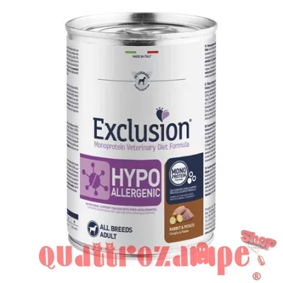 Exclusion Diet Hypoallergenic Coniglio e Patate 400 gr Barattolo Umido Per Cane