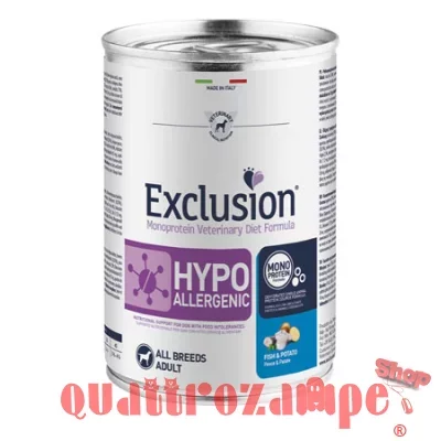 Exclusion Diet Hypoallergenic Pesce e Patate 400 gr Barattolo Umido Per Cane