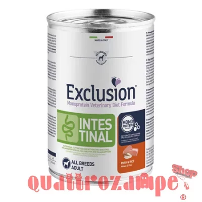 Exclusion Diet Intestinal Adult Maiale e Riso 400 gr Barattolo Umido Per Cane