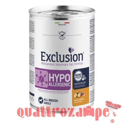 Exclusion Diet Hypoallergenic Anatra e Patate 400 gr Barattolo Umido Per Cane