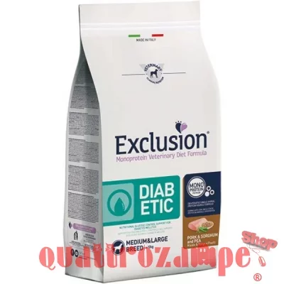 Exclusion Diet Adult Diabetic Medium Large Maiale Sorgo 12 Kg Per Cane