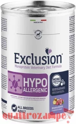 Exclusion Diet Hypoallergenic Cinghiale e Patate 400 gr Barattolo Umido Per Cane