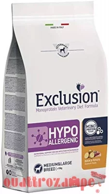 Exclusion Diet Hypoallergenic Medium Large Anatra Patate 2 kg  Per Cane