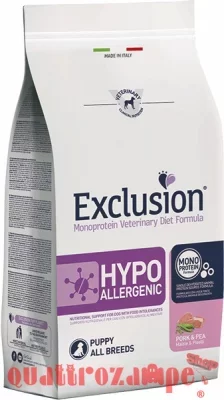 Exclusion Diet Hypoallergenic Puppy All Breed Maiale e Piselli 12 Kg