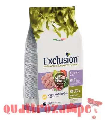 Exclusion Mediterraneo Adult Medium Large Breed LIGHT Pollo 12 Kg