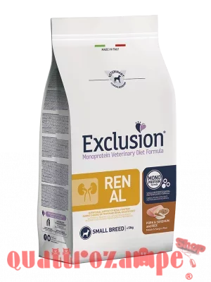 Exclusion Diet Small Renal Maiale Sorgo Riso 2 kg Per Cani