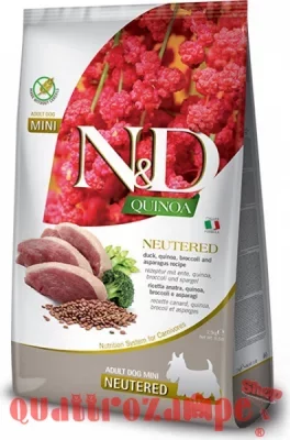 Farmina N/D Quinoa Grain Free Adult Mini Neutered Anatra 800 gr Per Cani NOVITA