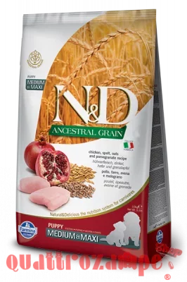 Farmina N/D Ancestral Low Grain Puppy Medium Maxi kg Pollo e Melograno 2,5 kg Per Cani