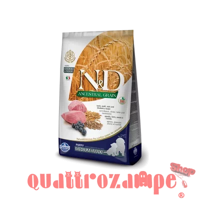 Farmina N/D Ancestral Low Grain Puppy Medium Maxi Agnello Mirtillo 12 kg