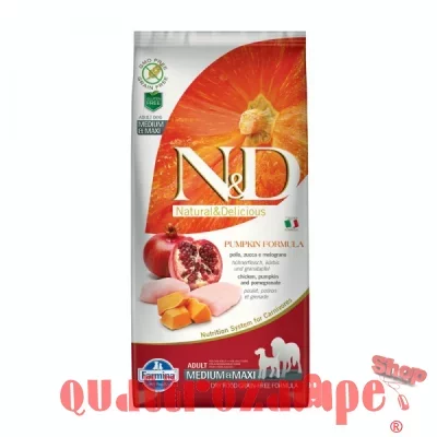 Farmina N/D Grain Free Pumpkin Adult Medium Maxi Pollo Zucca Melograno 12 kg