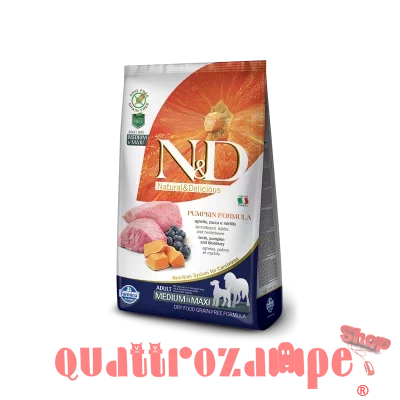 Farmina N/D Grain Free Pumpkin Adult Medium Maxi Agnello Zucca Mirtillo 12 Kg