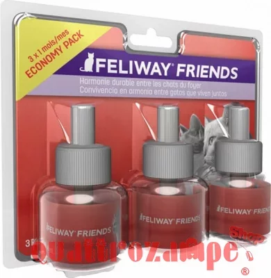 Ceva Feliway Friends Set di 3 Ricariche da 48 ml Per Gatti