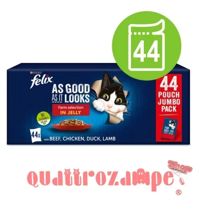 Felix Le Ghiottonerie Pollo, Manzo, Salmone e Tonno 44 x 85 gr Multipack