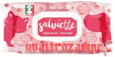 Ferribiella 40 Salviette Detergenti Acqua Di Rose