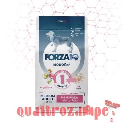 Forza 10 Medium Adult Diet Hypoallergenic Al Maiale 12 kg Per Cani