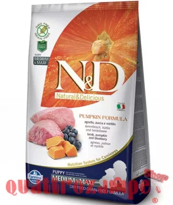 Farmina N/D Grain Free Pumpkin Puppy Medium Maxi Agnello Zucca Mirtillo 12 kg