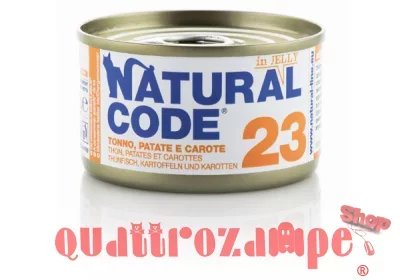 Natural Code Jelly 23 Tonno Patate e Carote 85 gr Per Gatti