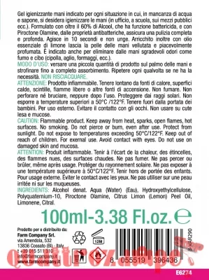 Farm Company Gel Igienizzante +60% alcool Per Le mani 500 ml