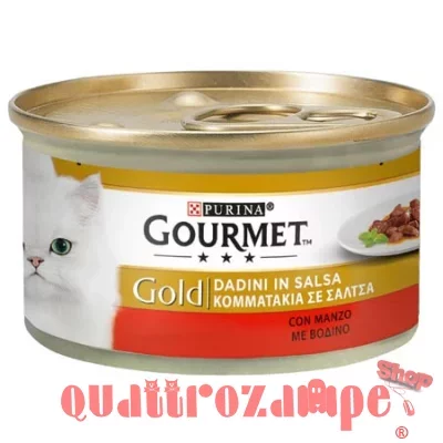 Gourmet gold dadini 85 gr Manzo Scatoletta Gatti