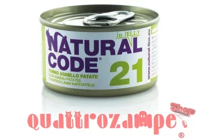Natural Code Jelly 21 Tonno Agnello e Patate 85 gr Per Gatti