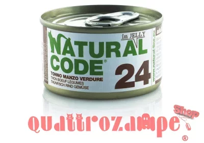Natural Code Jelly 24 Tonno Manzo e Verdure 85 gr Per Gatti