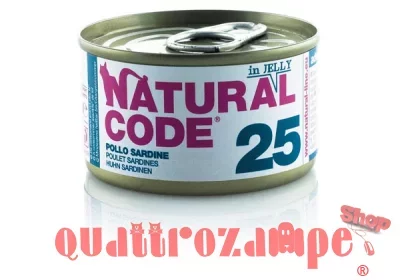 Natural Code Jelly 25 Pollo e Sardine 85 gr Per Gatti