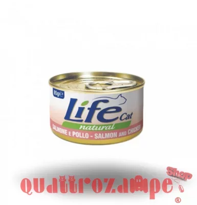 Life Cat Natural Salmone e Pollo 85 gr Scatoletta Gatti