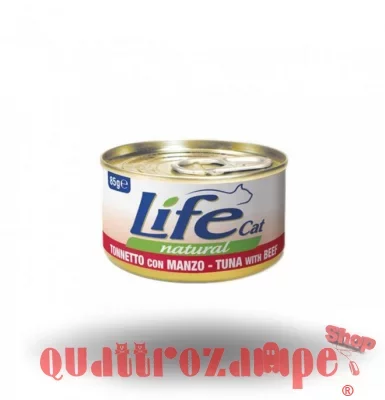 Life Cat Natural Tonno e Manzo 85 gr Scatoletta Gatti