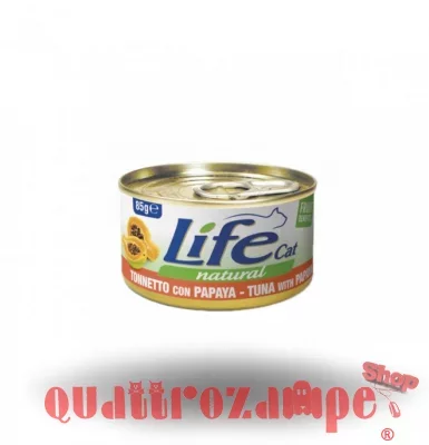 Life Cat Natural Tonno Con Papaya 85 gr Scatoletta Gatti