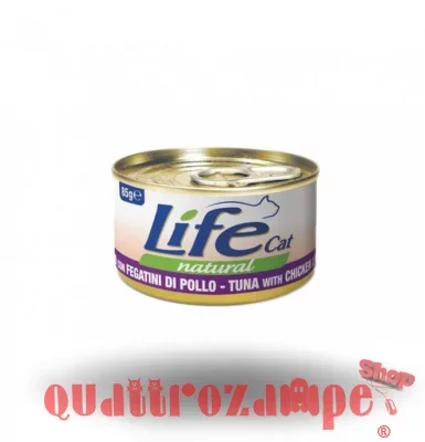 Life Cat Natural Tonno e Fegatini Di Pollo 85 gr Scatoletta Gatti